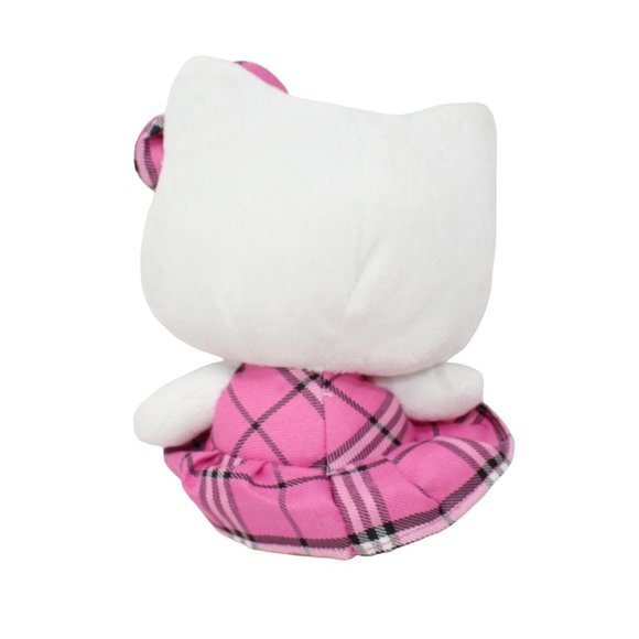 Sanrio TY Beanie Babies Hello Kitty 2012 Pink & Black Tartan Plaid School Dress - Picture 2 of 2